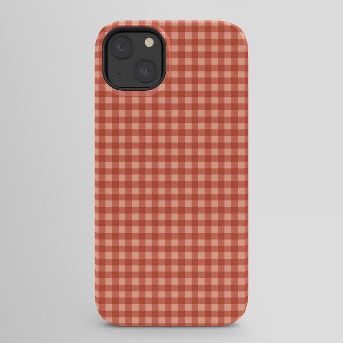 Gingham Plaid Pattern - Strawberry Red iPhone Case