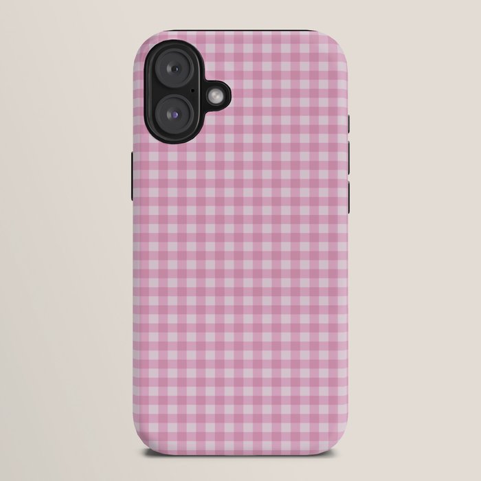 Gingham Plaid Pattern - Pastel Pink iPhone Case