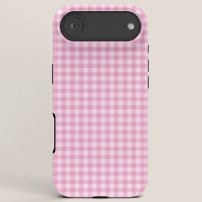 Gingham Plaid Pattern - Pastel Pink iPhone Case