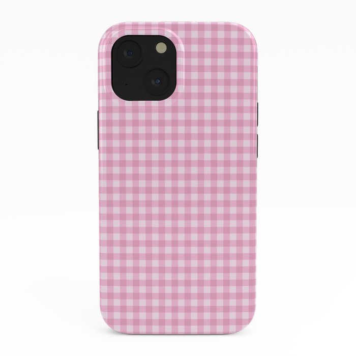 Gingham Plaid Pattern - Pastel Pink iPhone Case