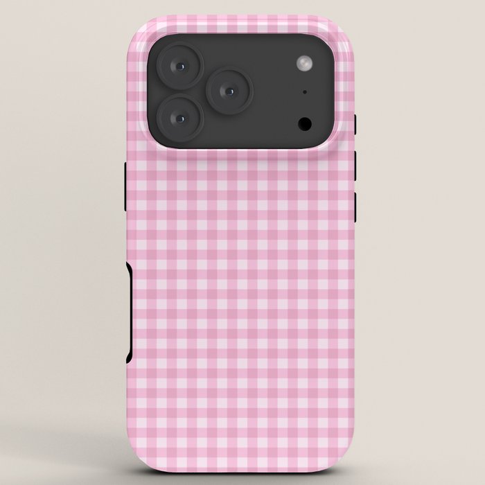 Gingham Plaid Pattern - Pastel Pink iPhone Case