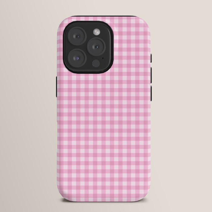 Gingham Plaid Pattern - Pastel Pink iPhone Case