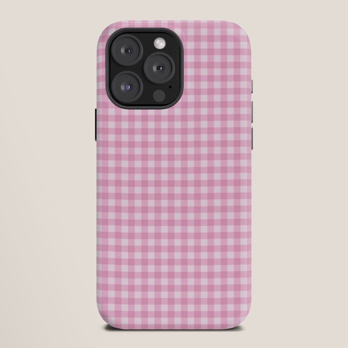 Gingham Plaid Pattern - Pastel Pink iPhone Case