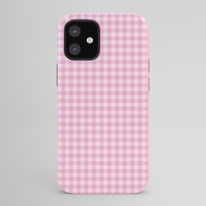 Gingham Plaid Pattern - Pastel Pink iPhone Case