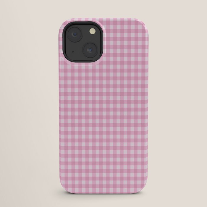 Gingham Plaid Pattern - Pastel Pink iPhone Case