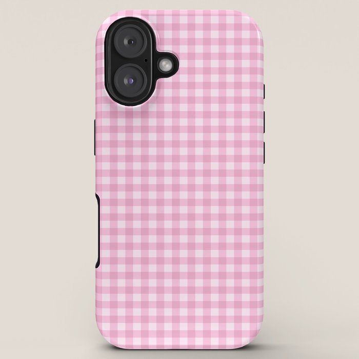 Gingham Plaid Pattern - Pastel Pink iPhone Case