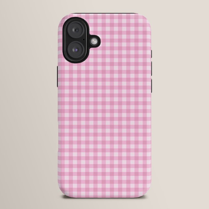 Gingham Plaid Pattern - Pastel Pink iPhone Case