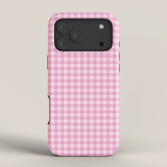 Gingham Plaid Pattern - Pastel Pink iPhone Case