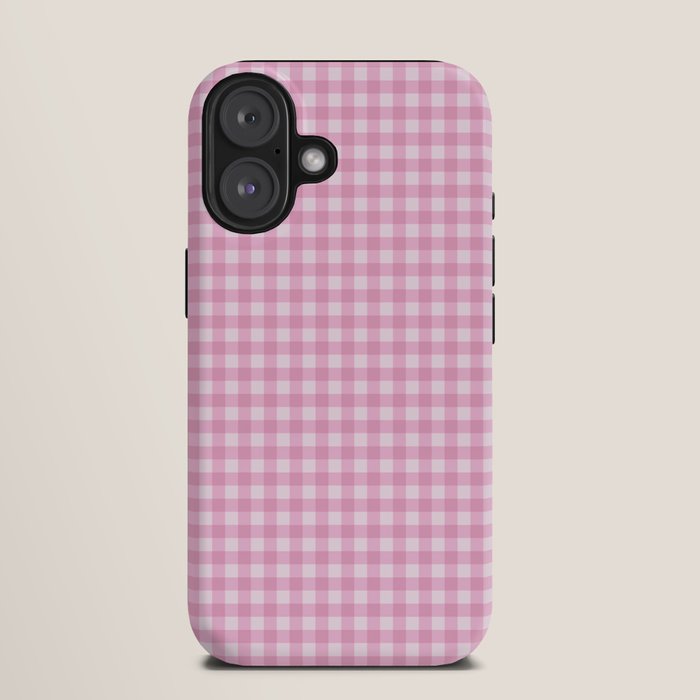 Gingham Plaid Pattern - Pastel Pink iPhone Case