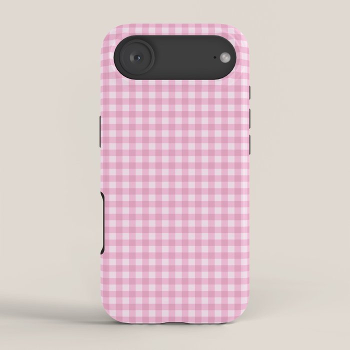 Gingham Plaid Pattern - Pastel Pink iPhone Case