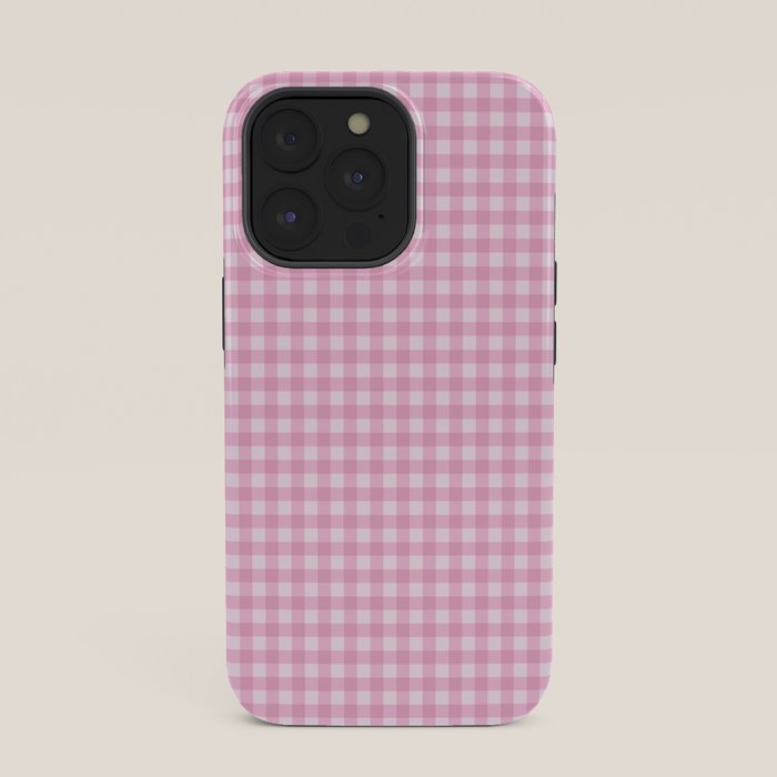 Gingham Plaid Pattern - Pastel Pink iPhone Case