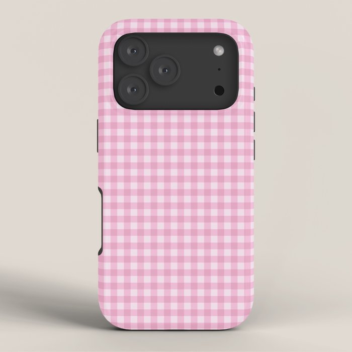 Gingham Plaid Pattern - Pastel Pink iPhone Case