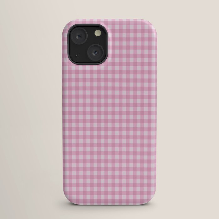 Gingham Plaid Pattern - Pastel Pink iPhone Case