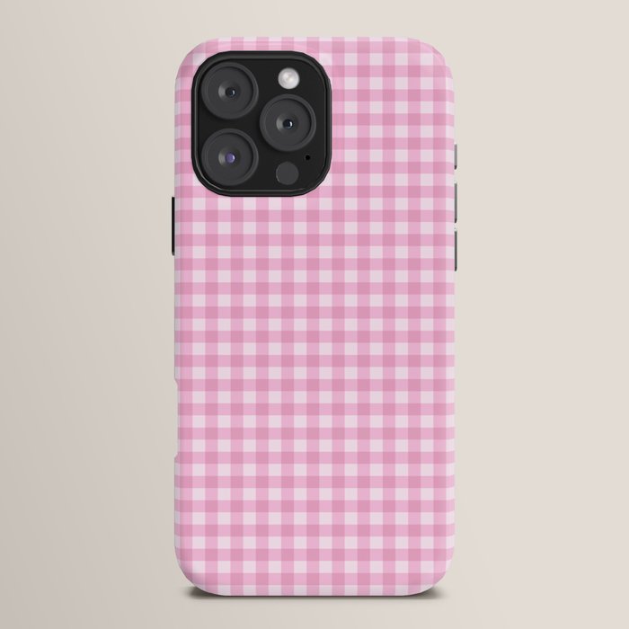 Gingham Plaid Pattern - Pastel Pink iPhone Case