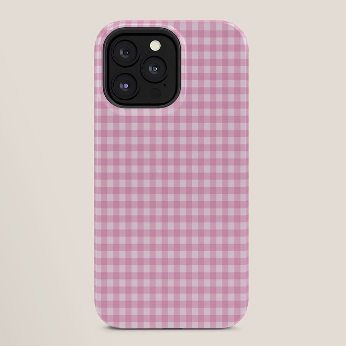 Gingham Plaid Pattern - Pastel Pink iPhone Case