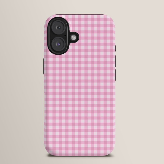 Gingham Plaid Pattern - Pastel Pink iPhone Case