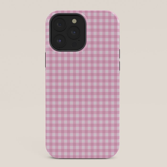 Gingham Plaid Pattern - Pastel Pink iPhone Case