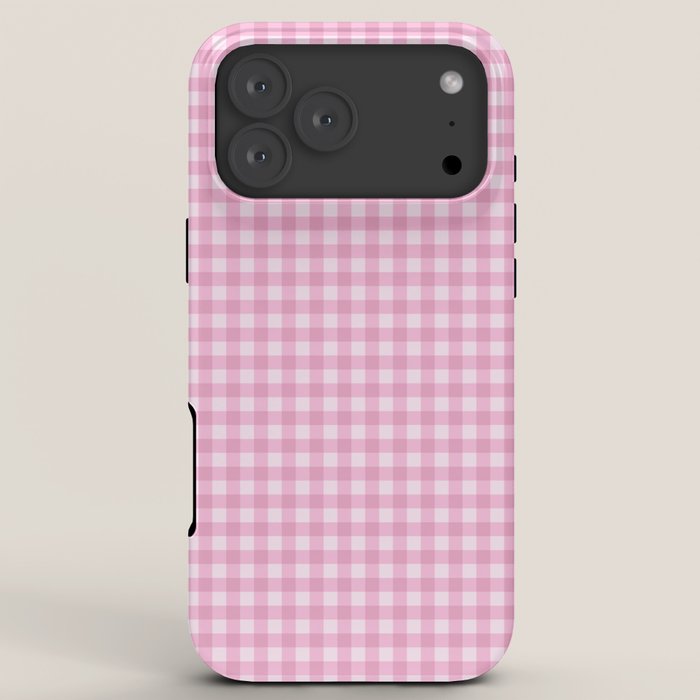 Gingham Plaid Pattern - Pastel Pink iPhone Case