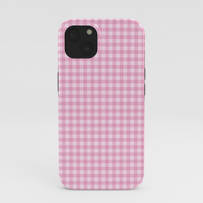 Gingham Plaid Pattern - Pastel Pink iPhone Case