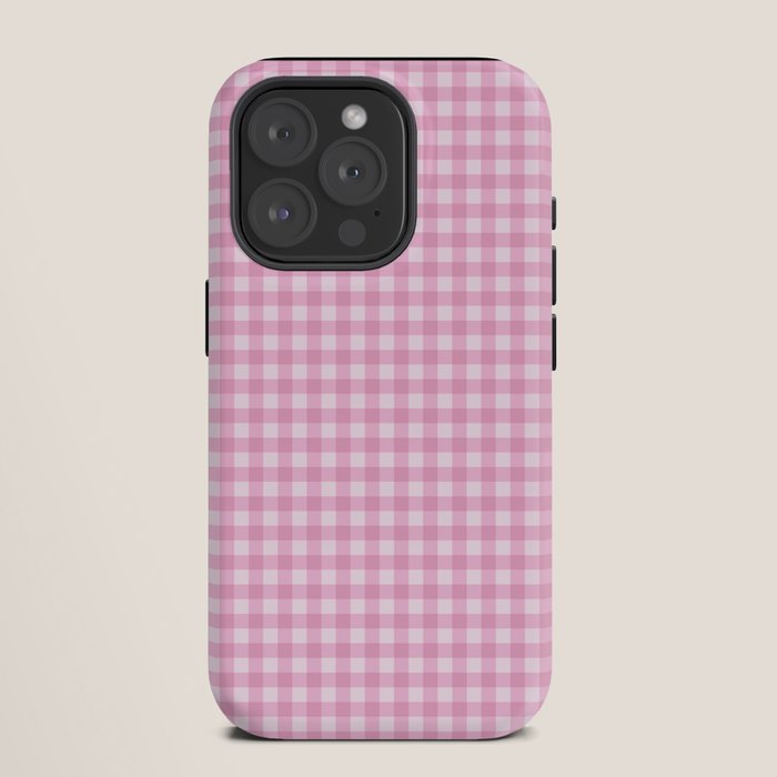 Gingham Plaid Pattern - Pastel Pink iPhone Case