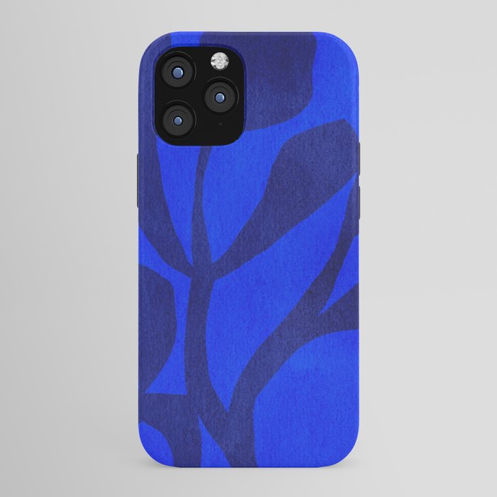 Abstract botanical- blue garden iPhone Case