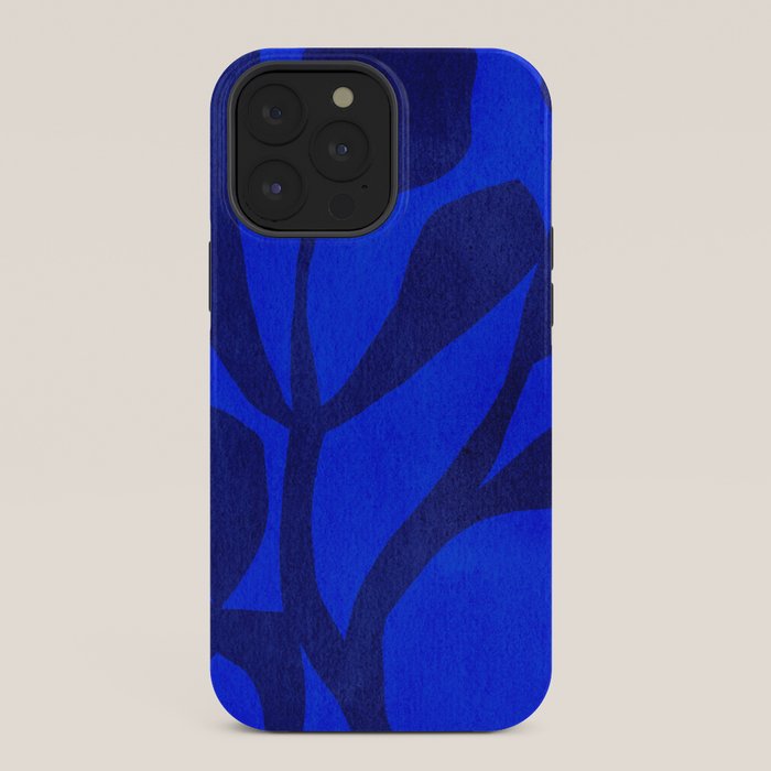 Abstract botanical- blue garden iPhone Case