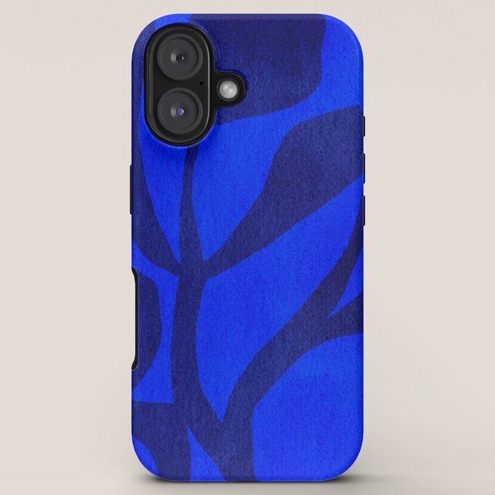 Abstract botanical- blue garden iPhone Case