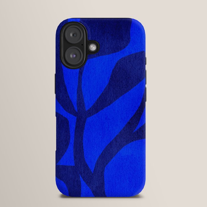 Abstract botanical- blue garden iPhone Case
