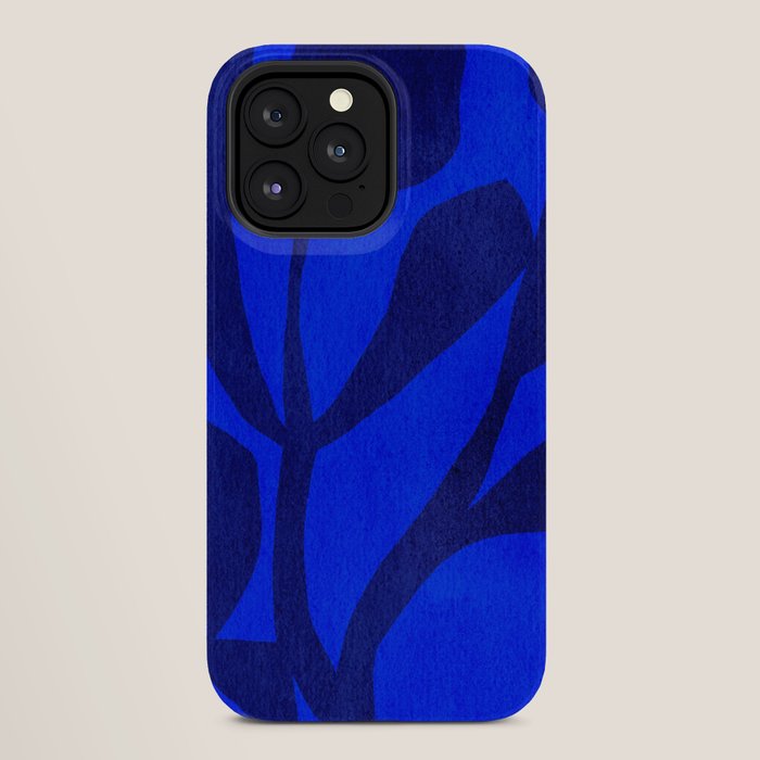 Abstract botanical- blue garden iPhone Case