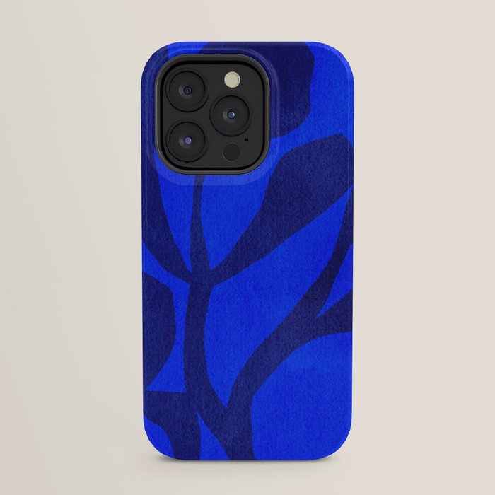 Abstract botanical- blue garden iPhone Case
