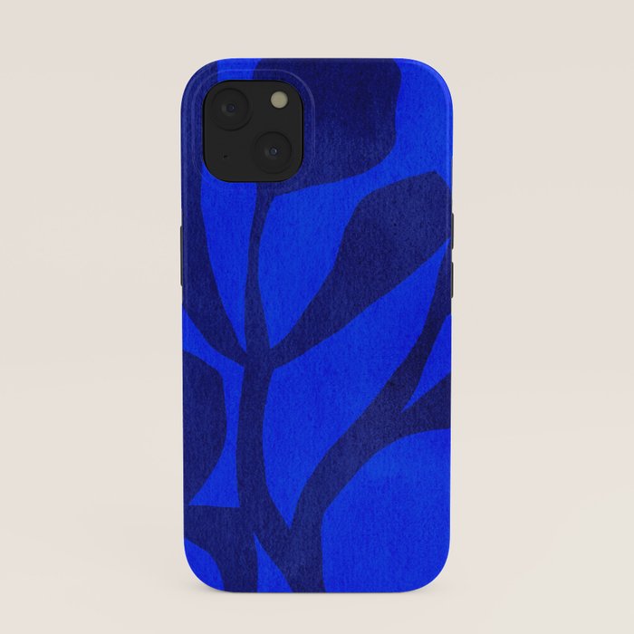 Abstract botanical- blue garden iPhone Case
