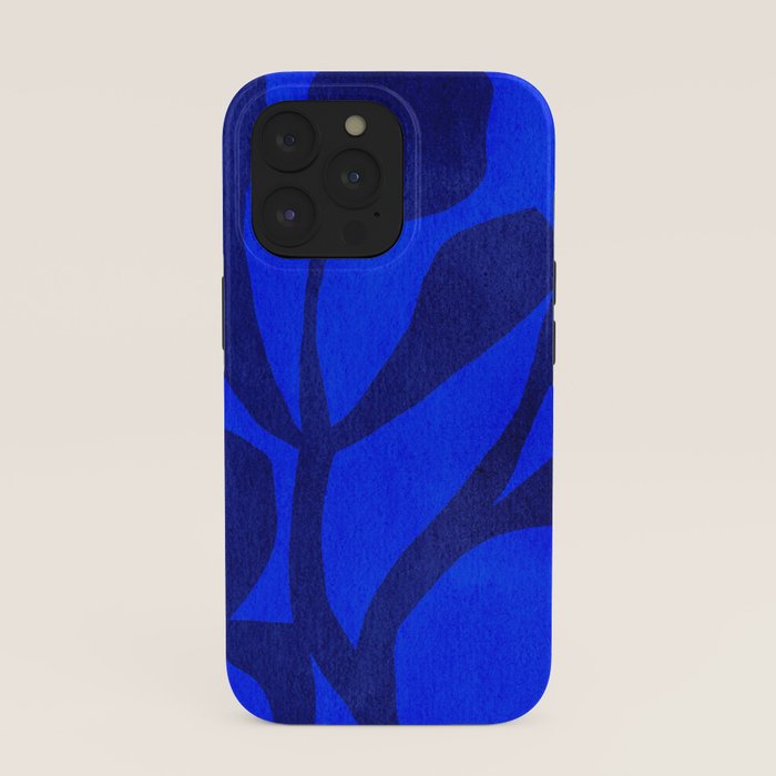 Abstract botanical- blue garden iPhone Case