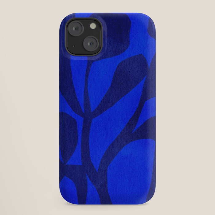 Abstract botanical- blue garden iPhone Case