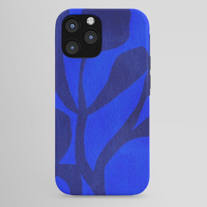 Abstract botanical- blue garden iPhone Case