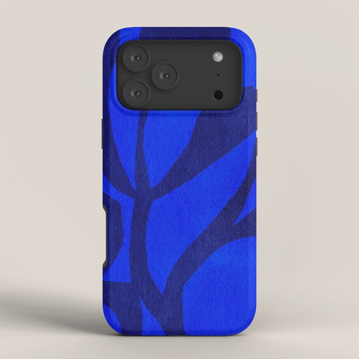 Abstract botanical- blue garden iPhone Case