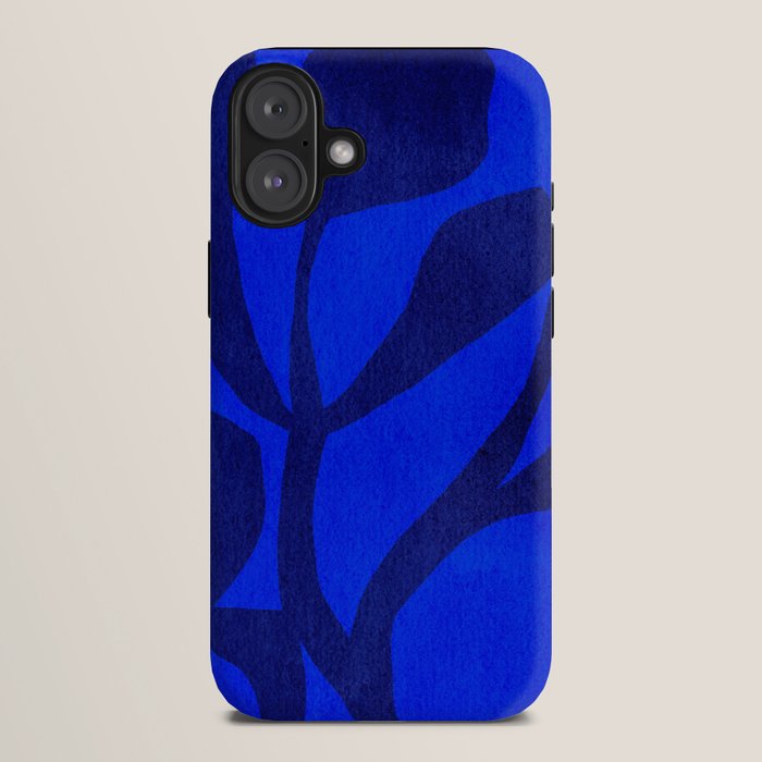Abstract botanical- blue garden iPhone Case