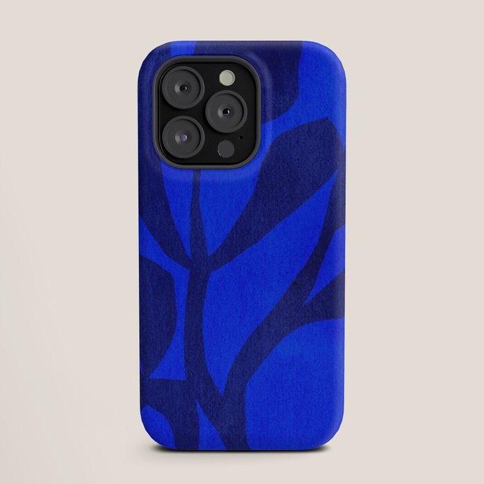 Abstract botanical- blue garden iPhone Case