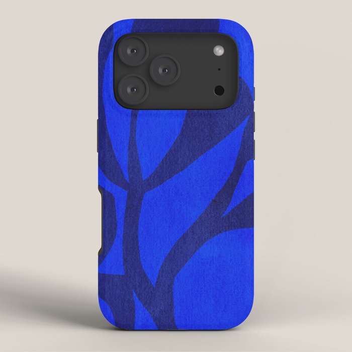 Abstract botanical- blue garden iPhone Case