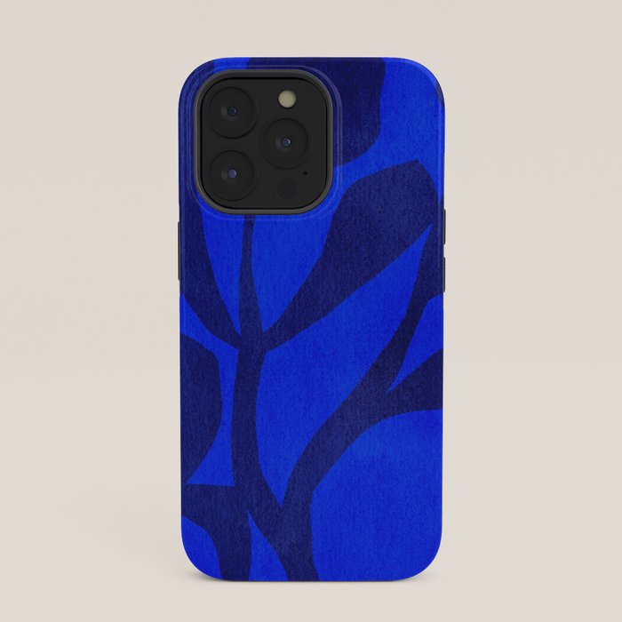 Abstract botanical- blue garden iPhone Case