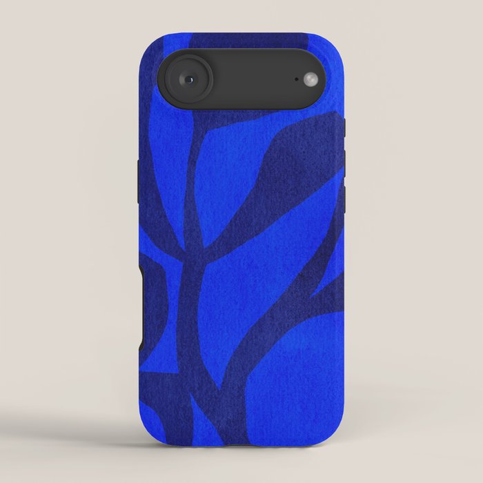 Abstract botanical- blue garden iPhone Case