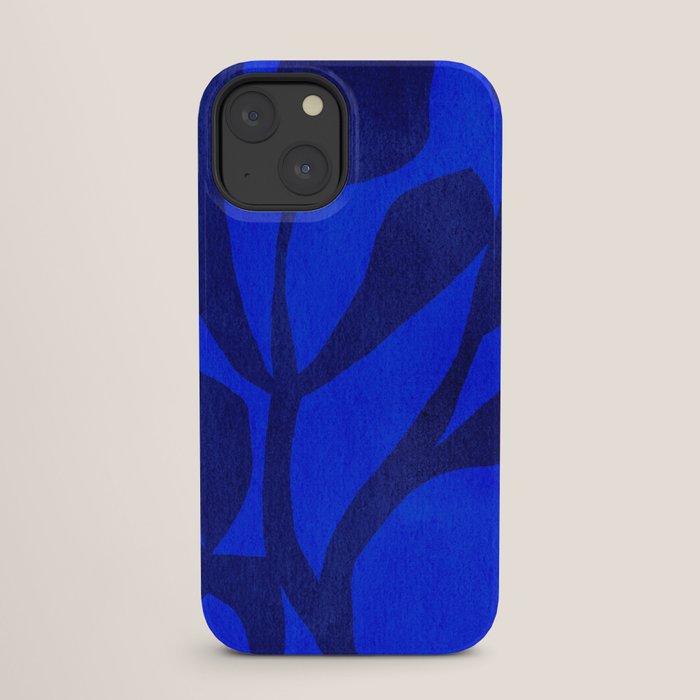 Abstract botanical- blue garden iPhone Case