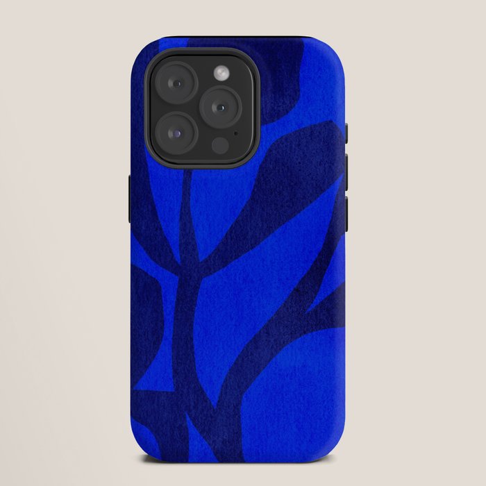Abstract botanical- blue garden iPhone Case