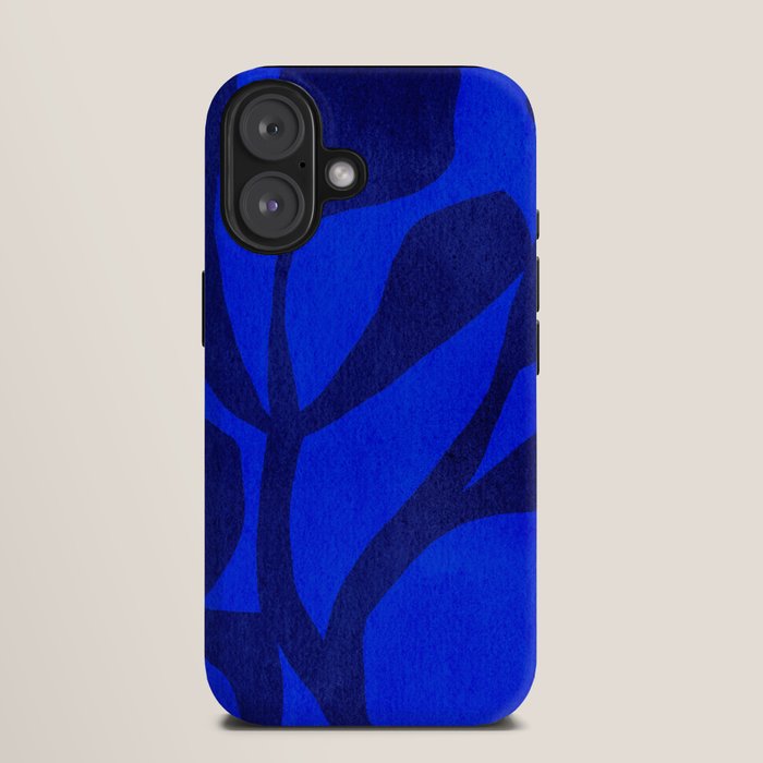 Abstract botanical- blue garden iPhone Case
