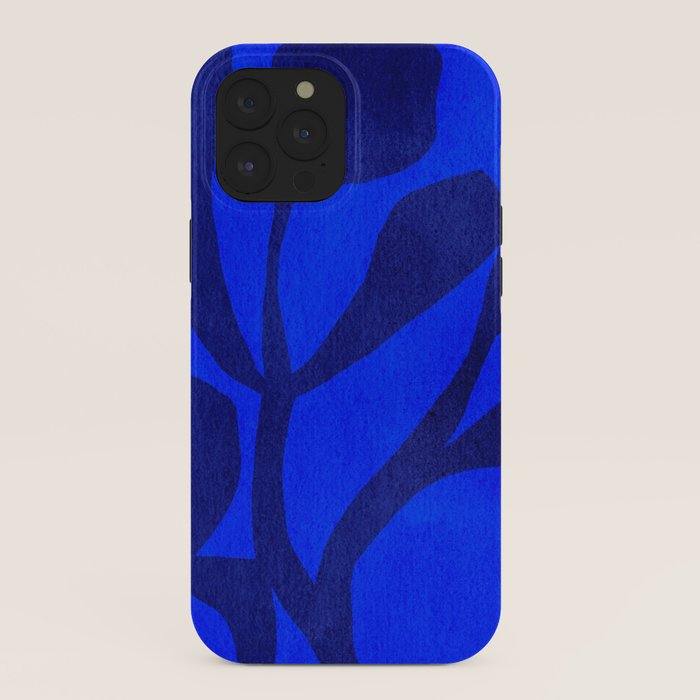 Abstract botanical- blue garden iPhone Case