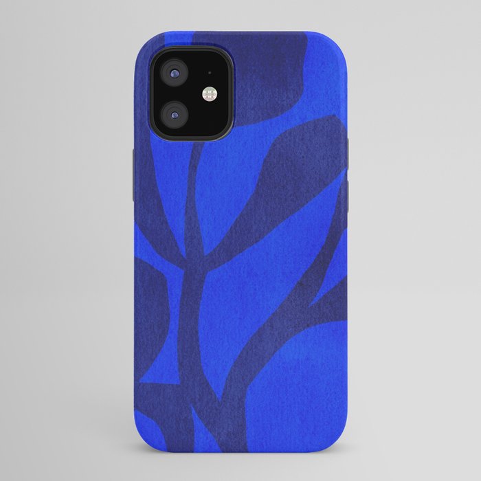 Abstract botanical- blue garden iPhone Case