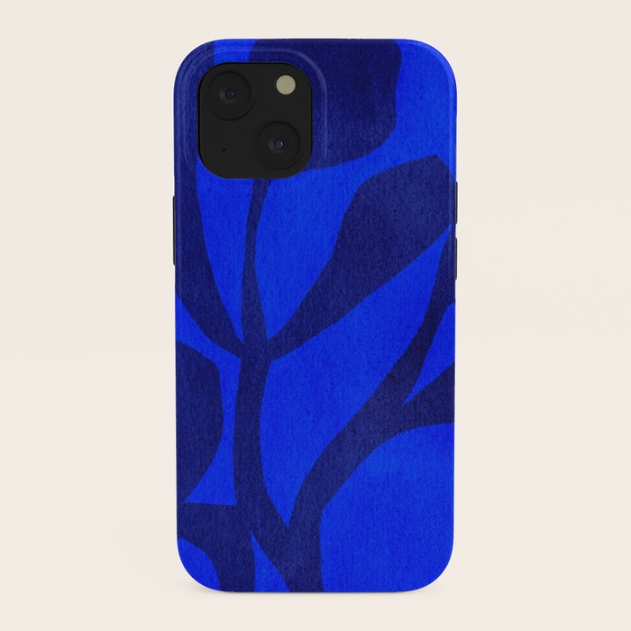 Abstract botanical- blue garden iPhone Case