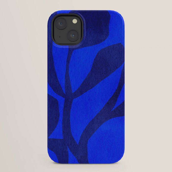 Abstract botanical- blue garden iPhone Case
