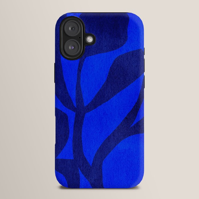 Abstract botanical- blue garden iPhone Case