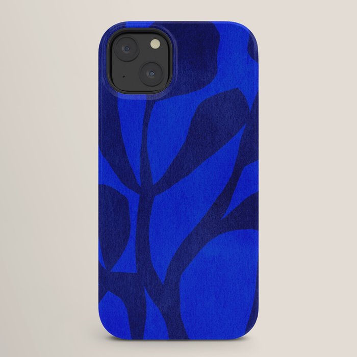 Abstract botanical- blue garden iPhone Case