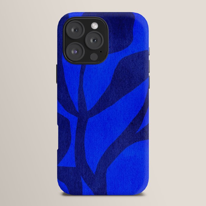 Abstract botanical- blue garden iPhone Case